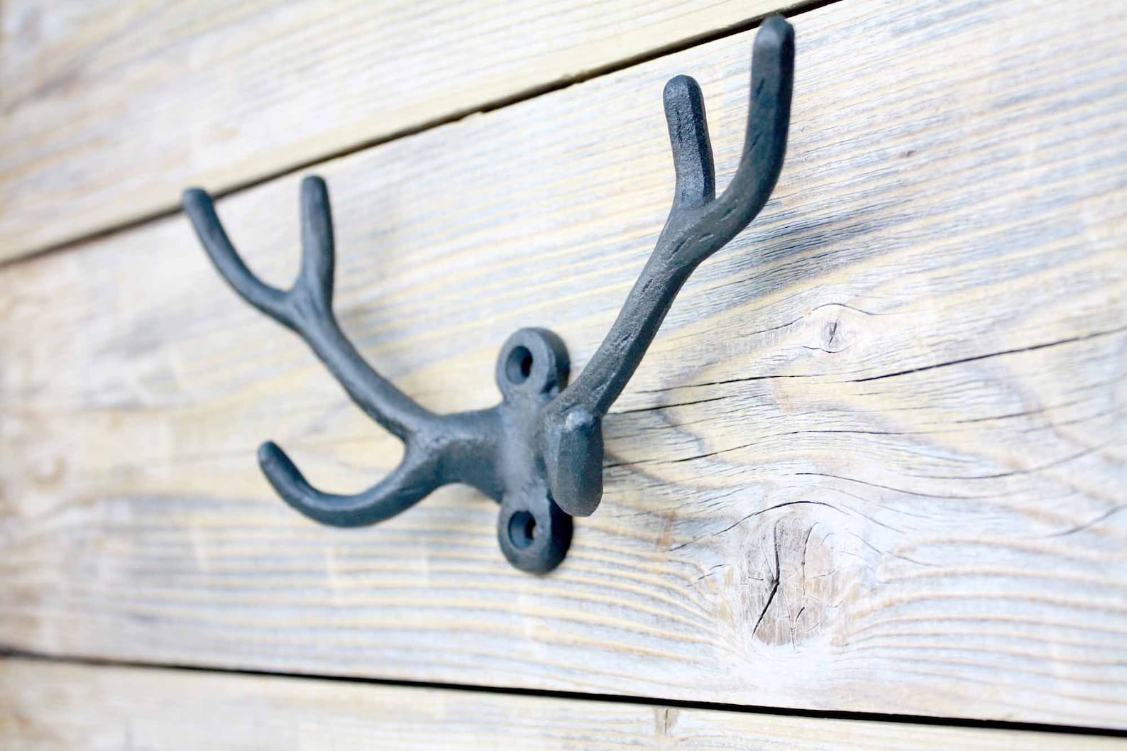 Deer Antler Coat Hooks Cast Iron Entryway Hook Etsy