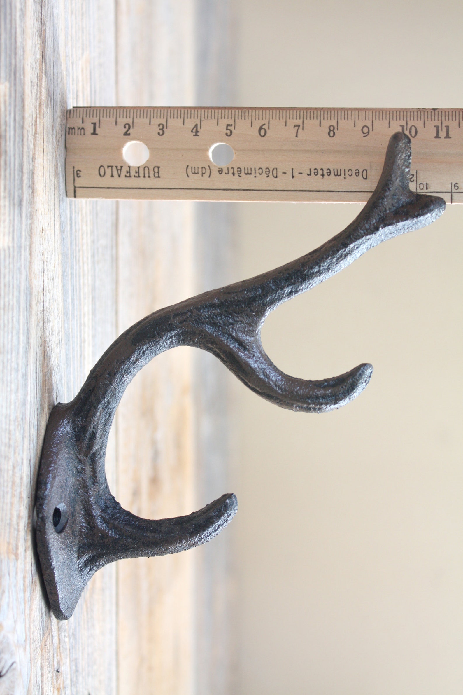 Deer Antler Triple Hook Rustic Cast Iron Coat Hook Etsy Canada