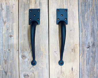 Door Handle for Home, Barn or Shed - Interior or Exterior - Black Cast Iron Handles