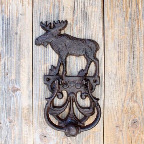 Cast Iron Moose Door Knocker Etsy