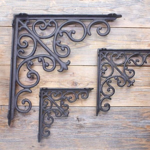 Cast Iron Decorative Shelf Brackets, Victorian Shelving Supports