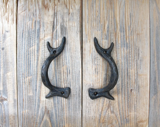 Cast Iron Antler Door Handles, Set of 2 Etsy