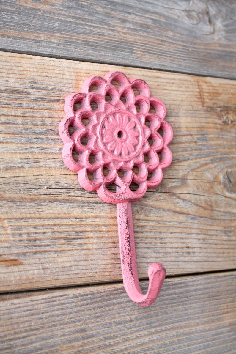 Colourful Flower Coat Hook Decorative Cast Iron Hooks Etsy Canada