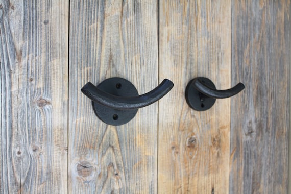 Minimalist Double Coat Hook, Simple Cast Iron Towel Hooks 