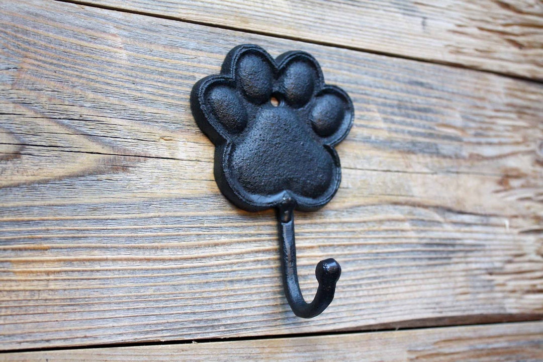 Paw Print Hook, Cast Iron Dog or Cat Paw Hook Etsy