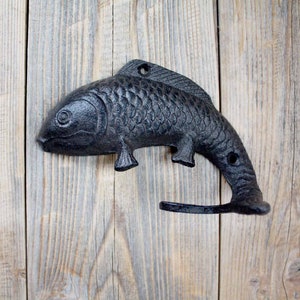 Cast Iron Fish Coat Hook, Fish Tail Hook for Mudroom 