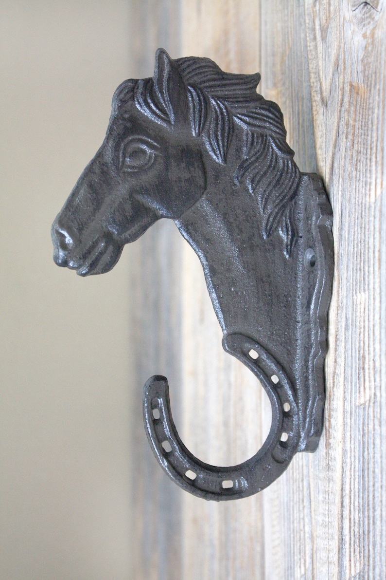 Horse Head Coat Hook Cast Iron Hooks Etsy