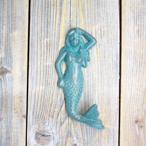 Mermaid Towel Hook, Cast Iron Nautical Wall Hook