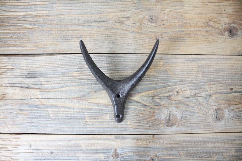 Minimalist Antler Coat Hook Cast Iron Robe or Towel Hooks Etsy