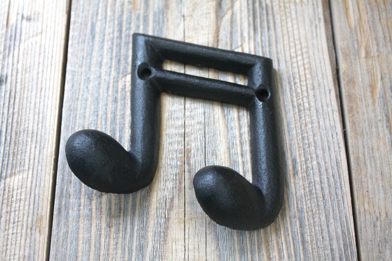 Cast Iron Musical Note Hook Music Lover Coat Hook Music Room Etsy UK