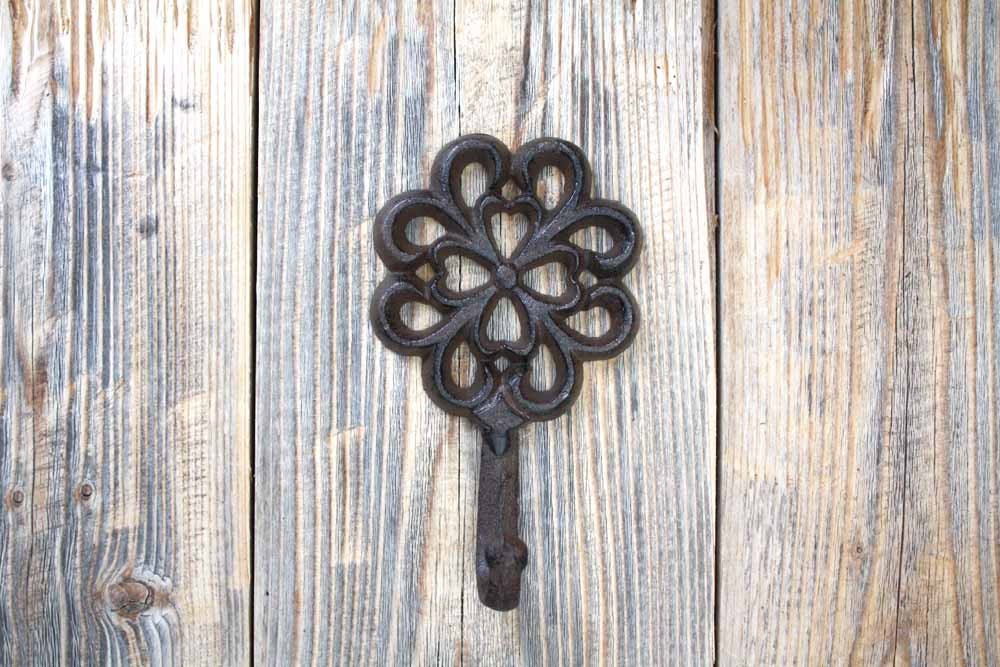 Decorative Coat Hook, Cast Iron Flower Hook 