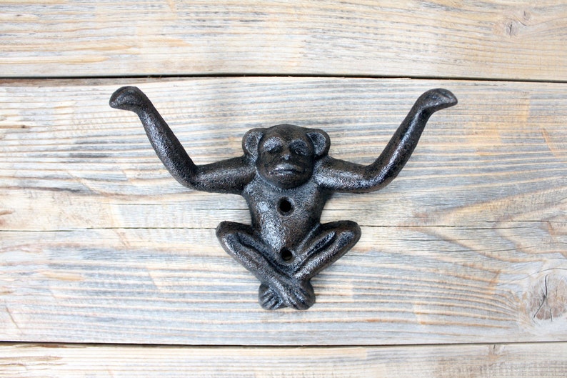 Monkey Hook Zoo Animal Coat Hooks Cast Iron Wall Hook Etsy