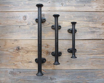 Black Cast Iron Bar Handle, Barn Door Handle