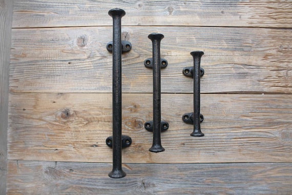 Black Cast Iron Bar Handle Barn Door Handle Etsy UK