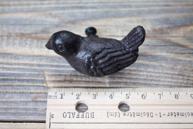 Small Cast Iron Bird Knobs Dresser Handles Drawer Pulls Etsy