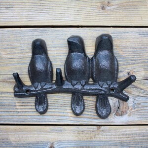 Cast Iron Bird Key Rack, Entryway Key Holder for Wall 