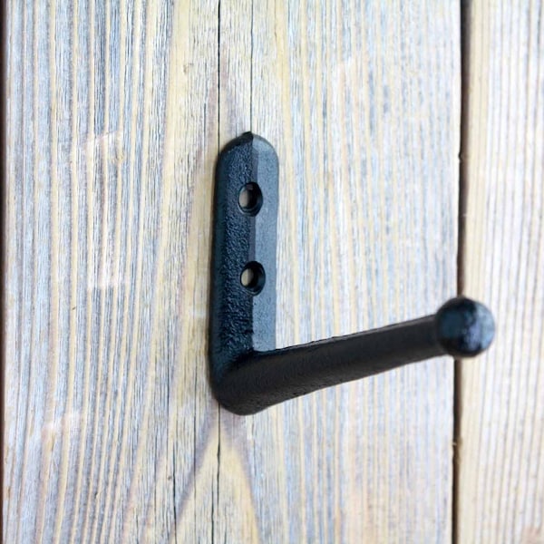 Minimalist Coat or Towel Hook - Simple Single Cast Iron Hook