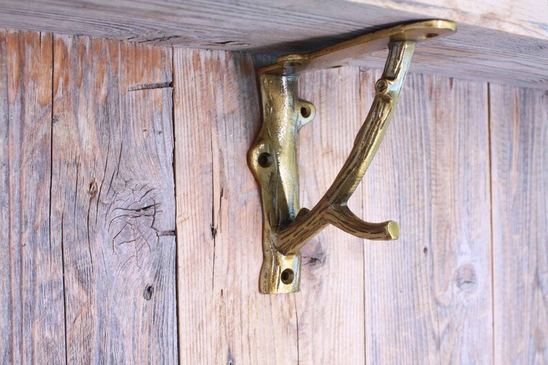Gold Tree Branch Shelf Bracket Cast Iron Shelf Supports Etsy