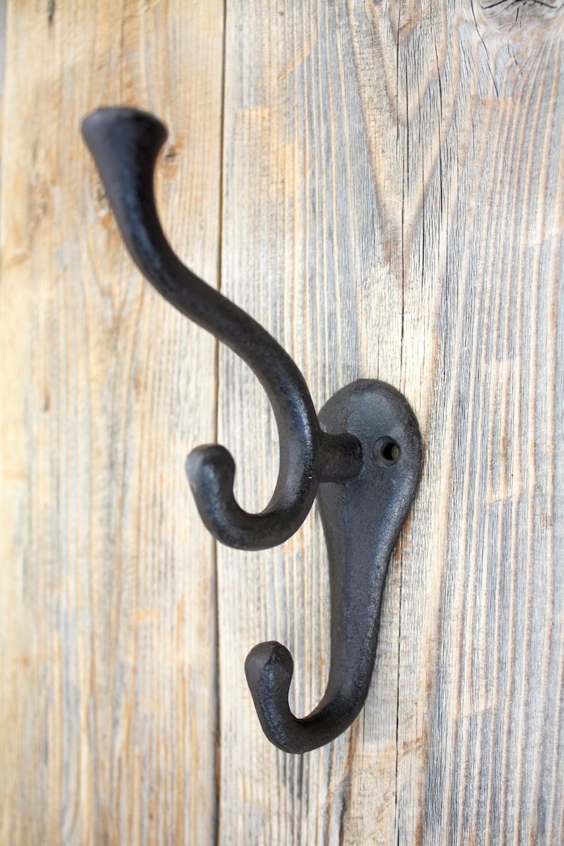 Cast Iron Triple Coat Hook Entryway Hooks Etsy
