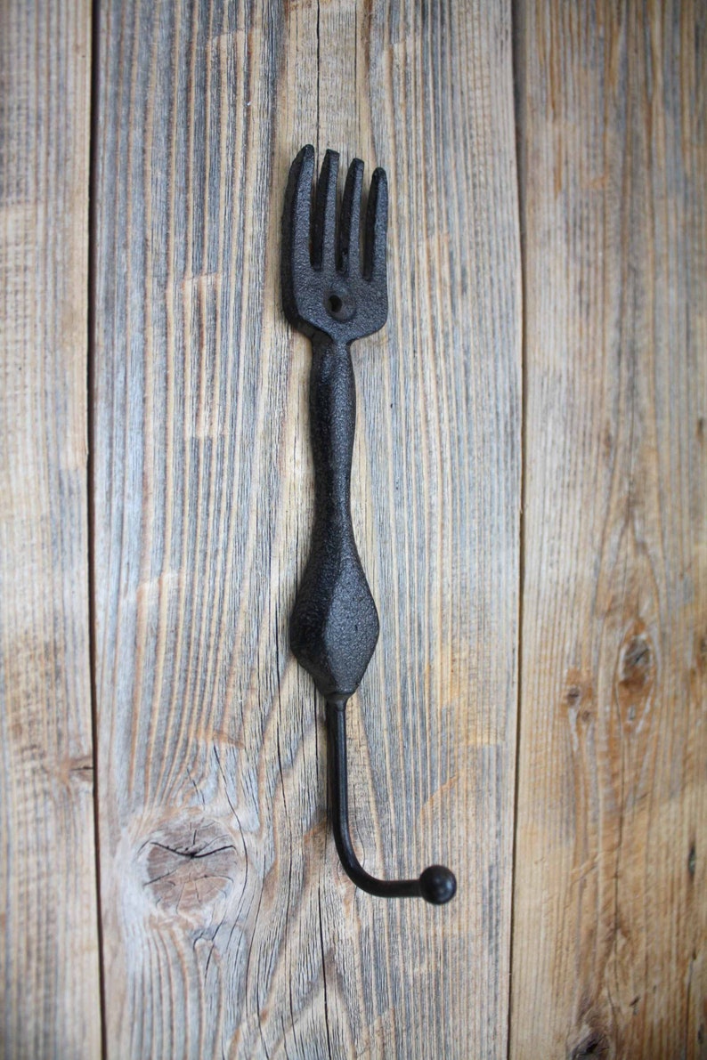 Cutlery Hooks Foodie Cast Iron Kitchen Hook Fork Knife and Etsy