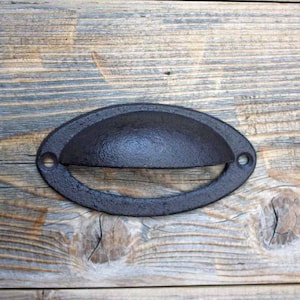 Cast Iron Drawer Pull, Drawer Handle, Cabinet Cup Handle