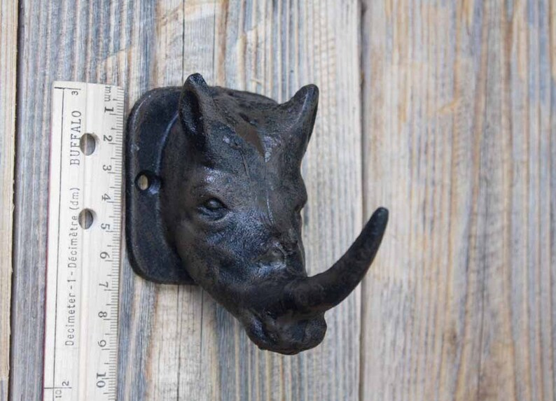 Rhino Hook Zoo Animal Coat Hooks Rhinoceros Head Wall Hook Etsy