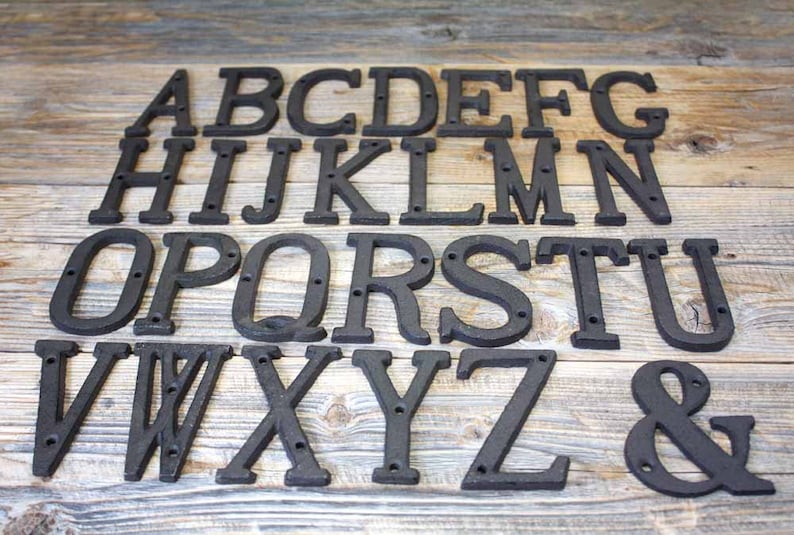 Small Cast Iron Metal Letters for DIY Crafts or Signs | Etsy
