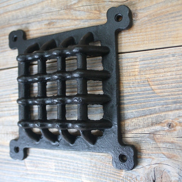 Cast Iron Vent Grate, Raised Vent for Floor or Wall