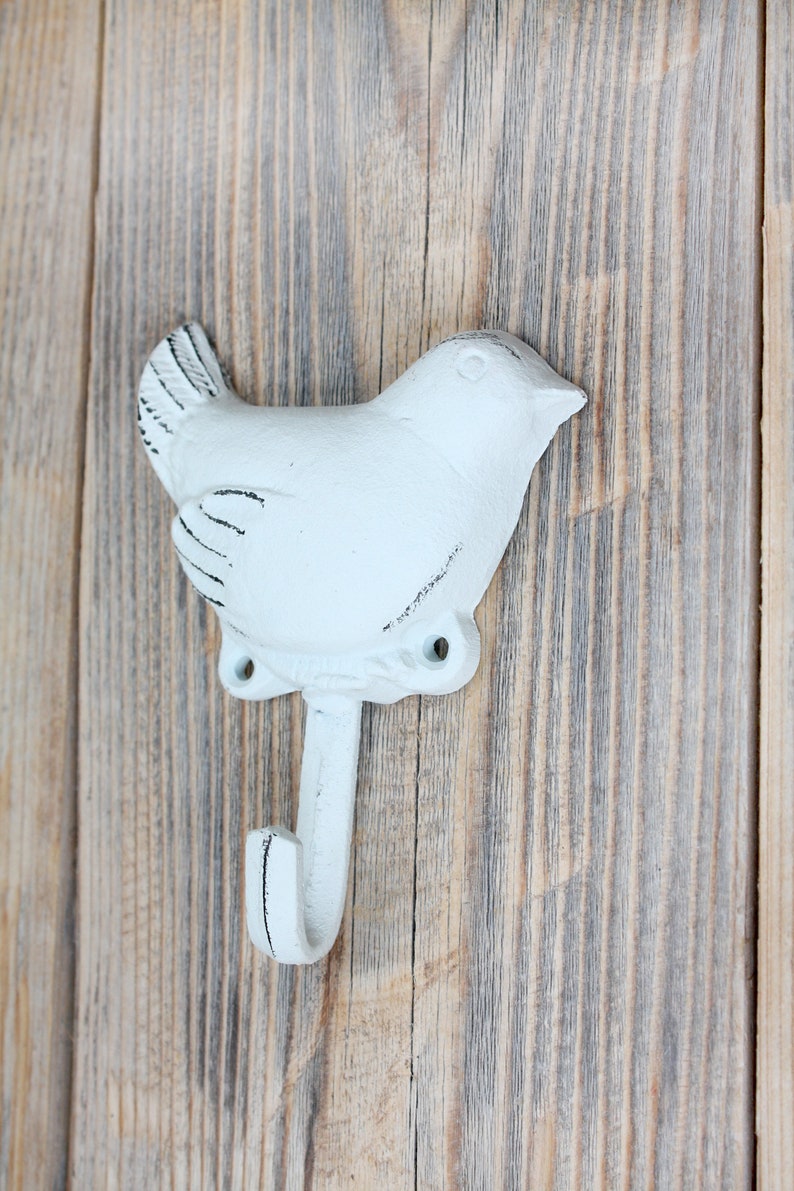 Cute Sitting Bird Hook Cast Iron Bird Coat Hook Etsy