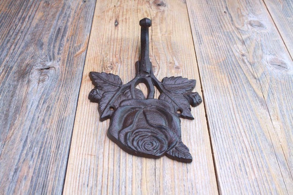 Rose Flower Hook, Decorative Cast Iron Wall Hook 