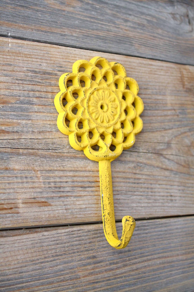 Colourful Flower Coat Hook Decorative Cast Iron Hooks Etsy Canada