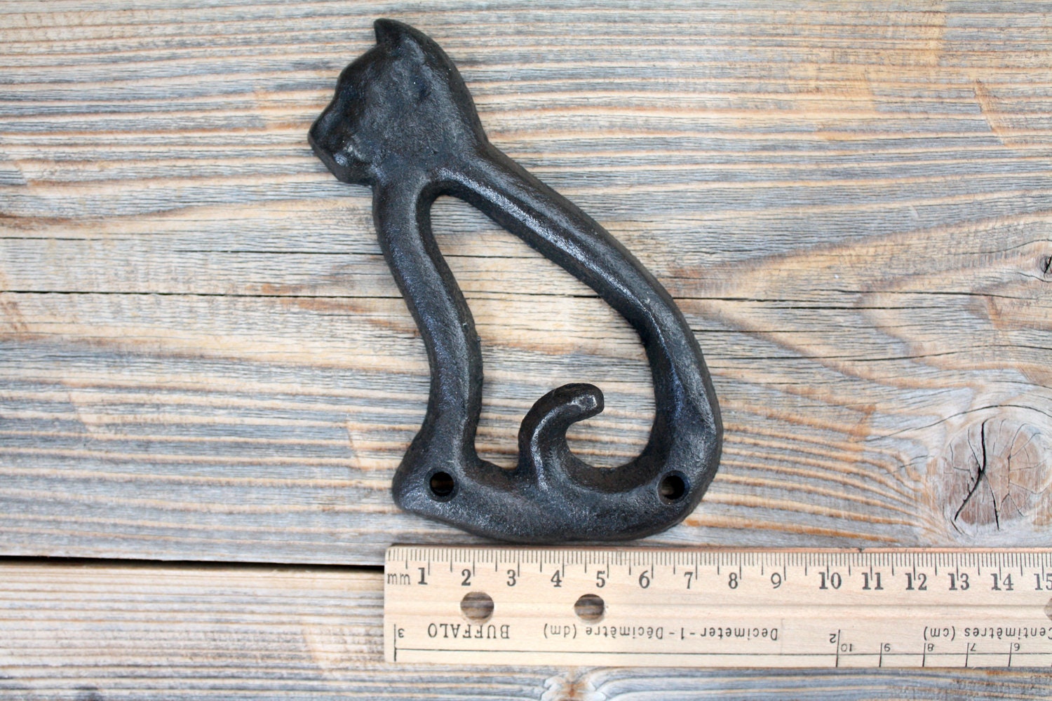 Cast Iron Cat Silhouette Hook, Cat Lovers' Coat Hook 