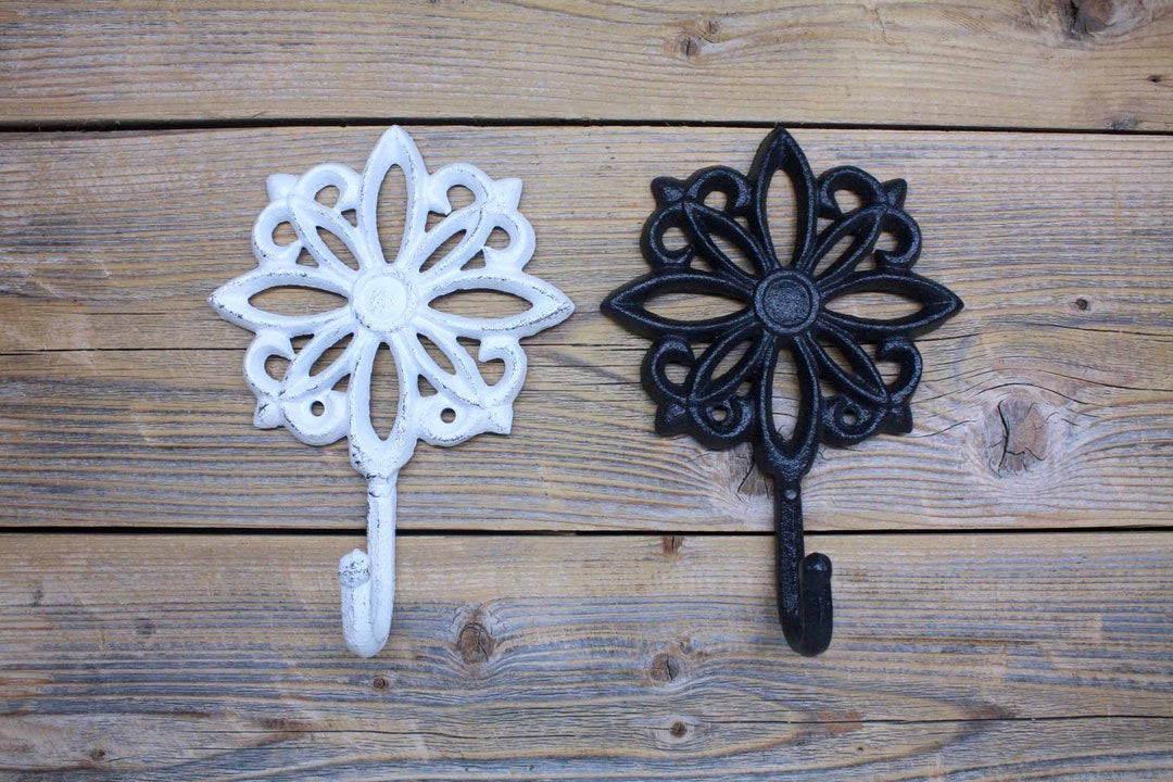 Decorative Flower Hook, Cast Iron Coat Hook, Large Decorative Hooks Etsy