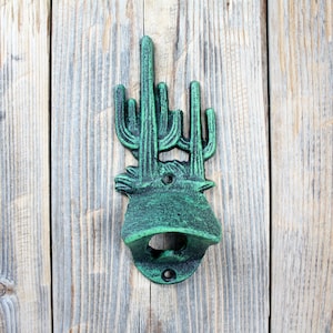 Wall Mounted Cactus Bottle Opener, Cast Iron Opener