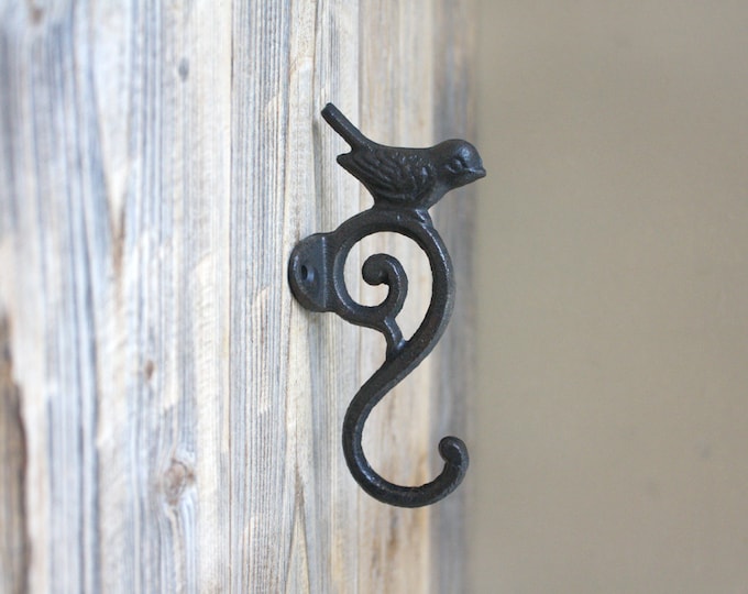 Decorative Bird Hook Cast Iron Entryway Hooks Etsy