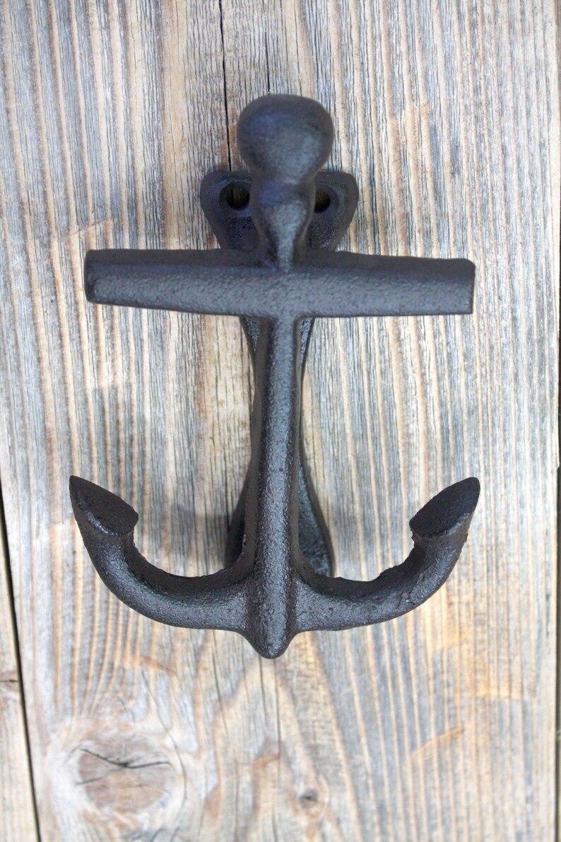 Anchor Door Knocker Cast Iron Nautical Decor Etsy