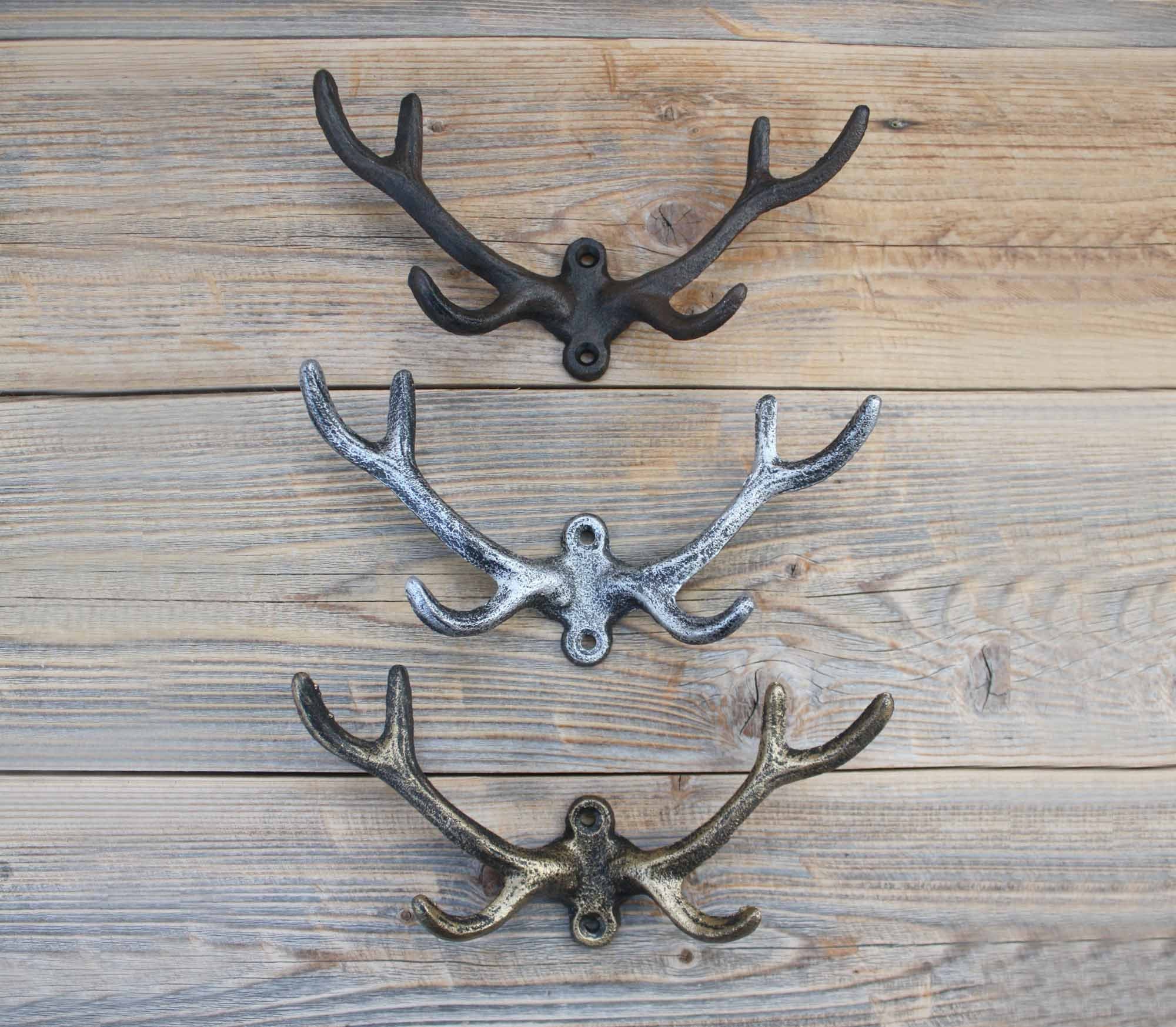 Deer Antler Coat Hooks Cast Iron Entryway Hook Etsy UK