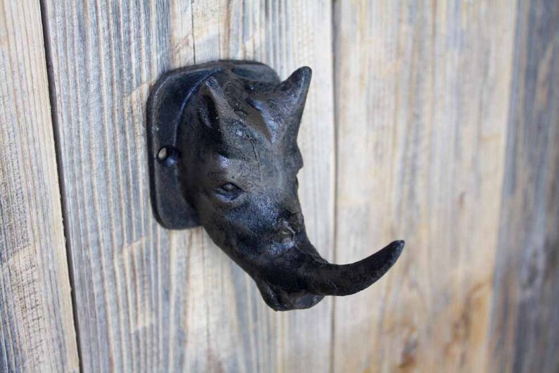Rhino Hook Zoo Animal Coat Hooks Rhinoceros Head Wall Hook Etsy