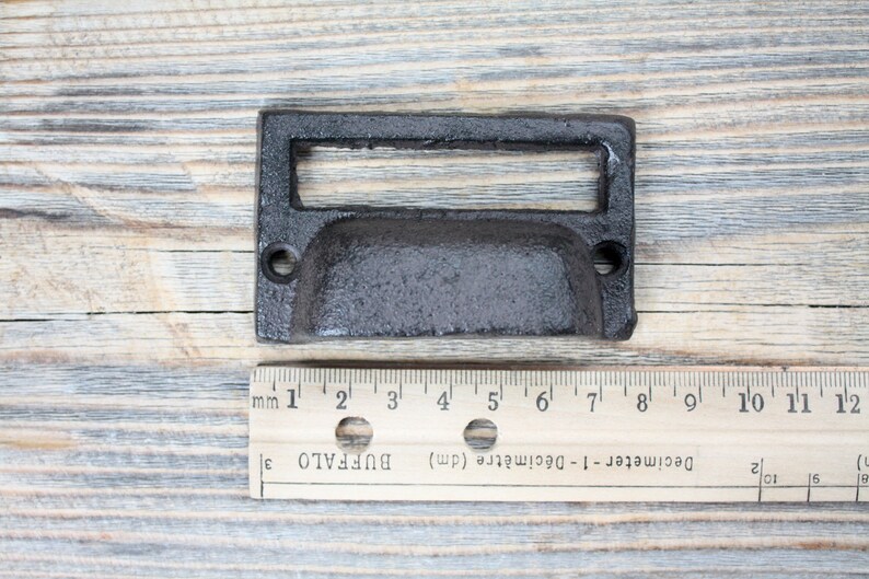 Cast Iron Cup Handle, Card File Cabinet Handle image 8