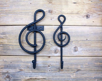 Iron Treble Clef Hook, Music Decor, Hook for Music Lovers