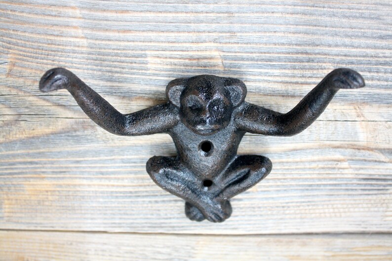 Monkey Hook Zoo Animal Coat Hooks Cast Iron Wall Hook Etsy