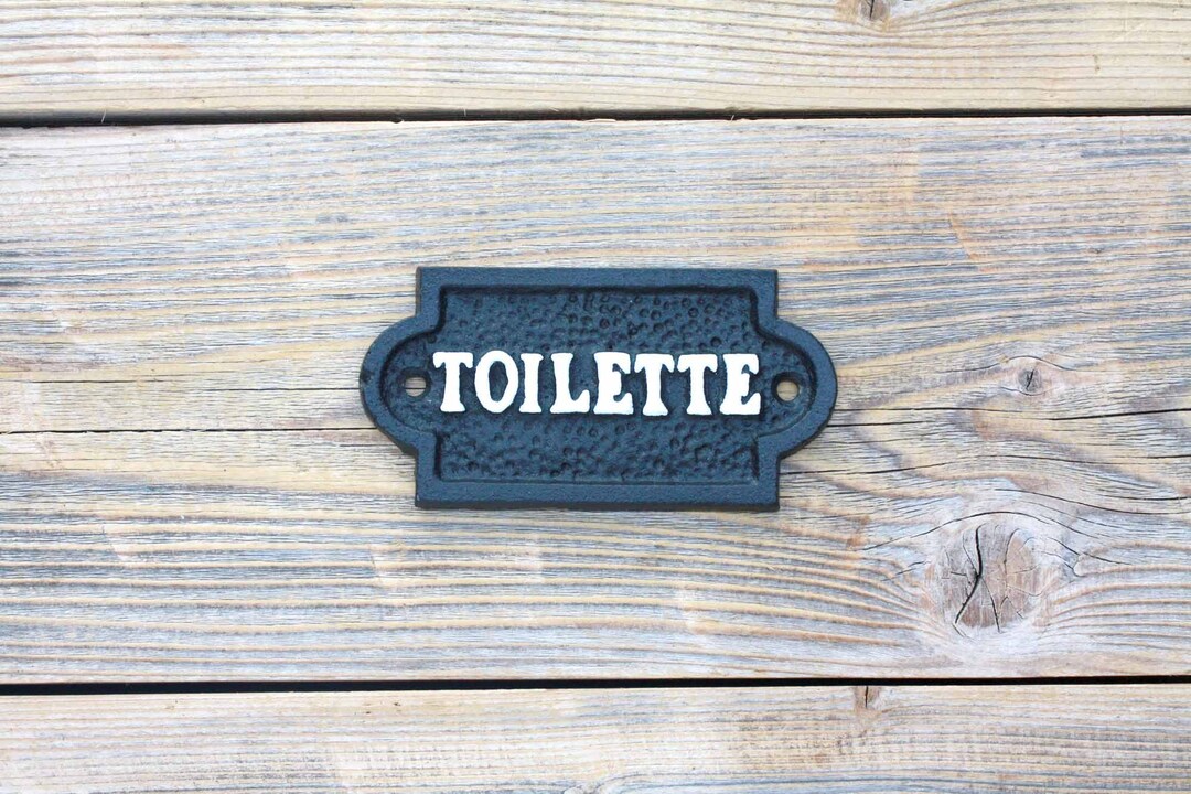 Small Toilette Door Sign or Plaque French Cast Iron Bathroom Sign Etsy