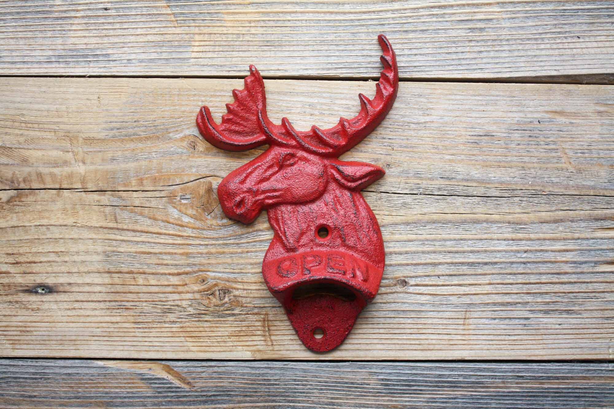 Moose Head Bottle Opener Hunting Bottle Opener Wall Mounted Etsy