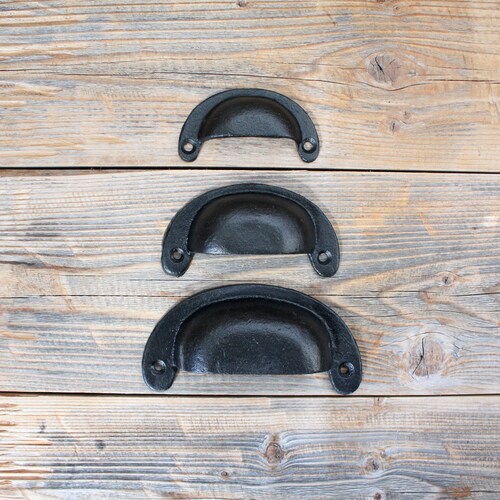 Classic Black Cast Iron Drawer Pull Black Drawer Handle Etsy Canada