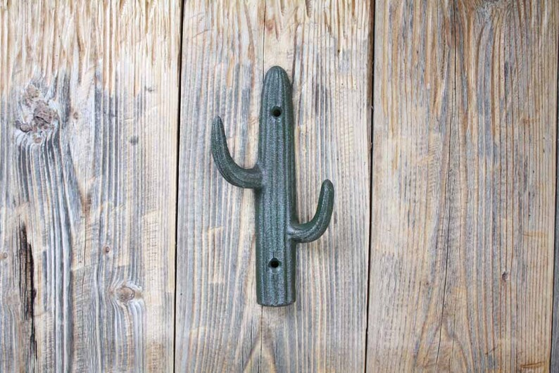 Large Cactus Coat Hook Western Cast Iron Hook Etsy