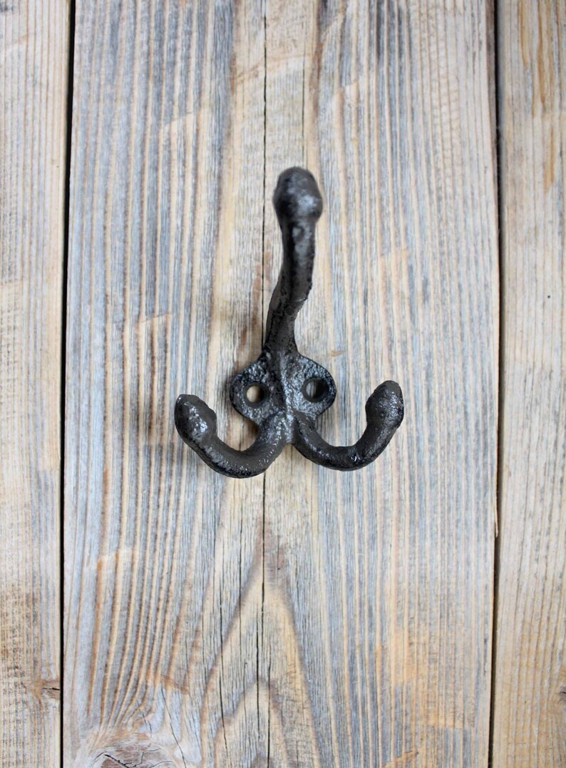 Triple Coat Hook Cast Iron Coat Hooks Etsy