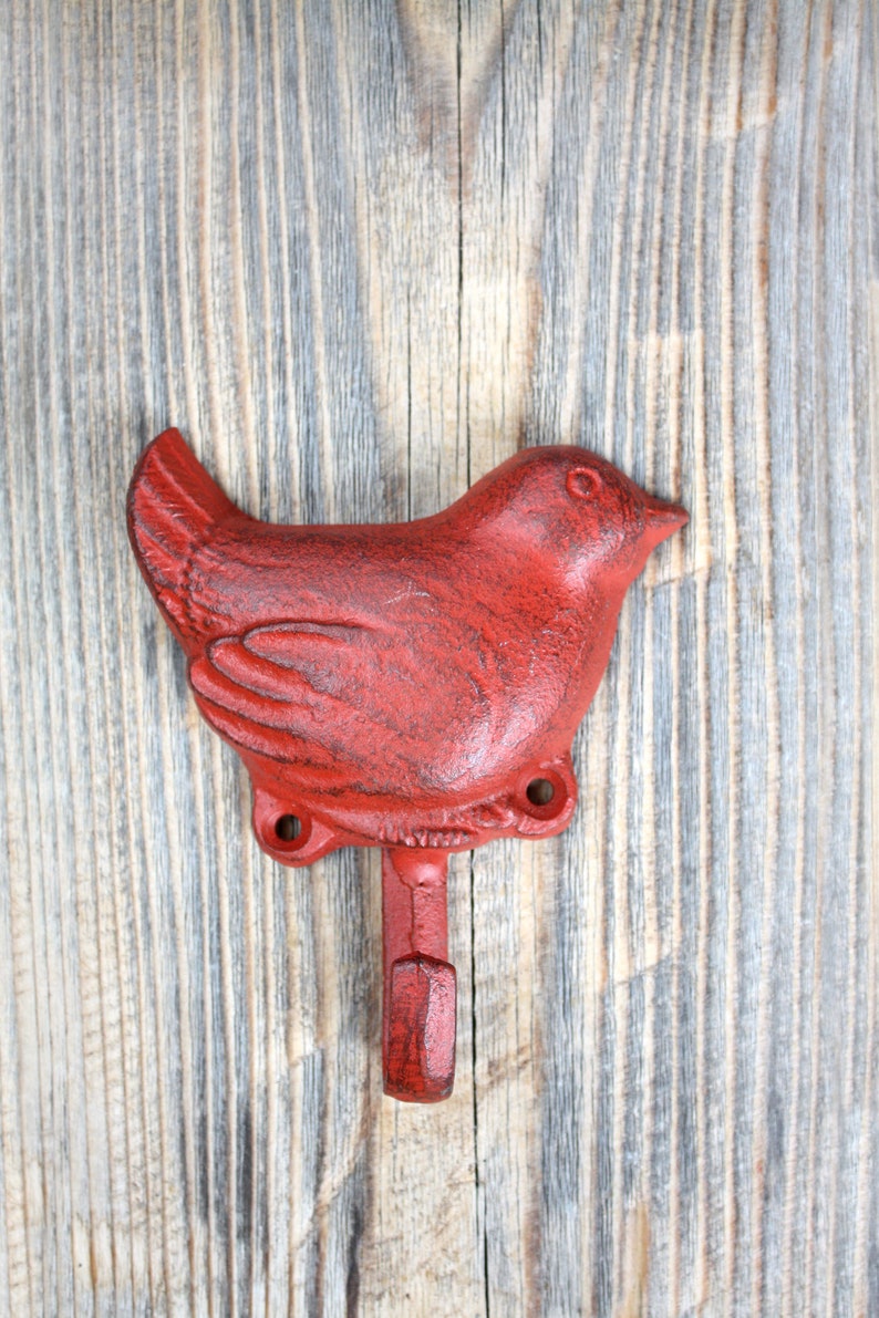 Cute Sitting Bird Hook Cast Iron Bird Coat Hook Etsy