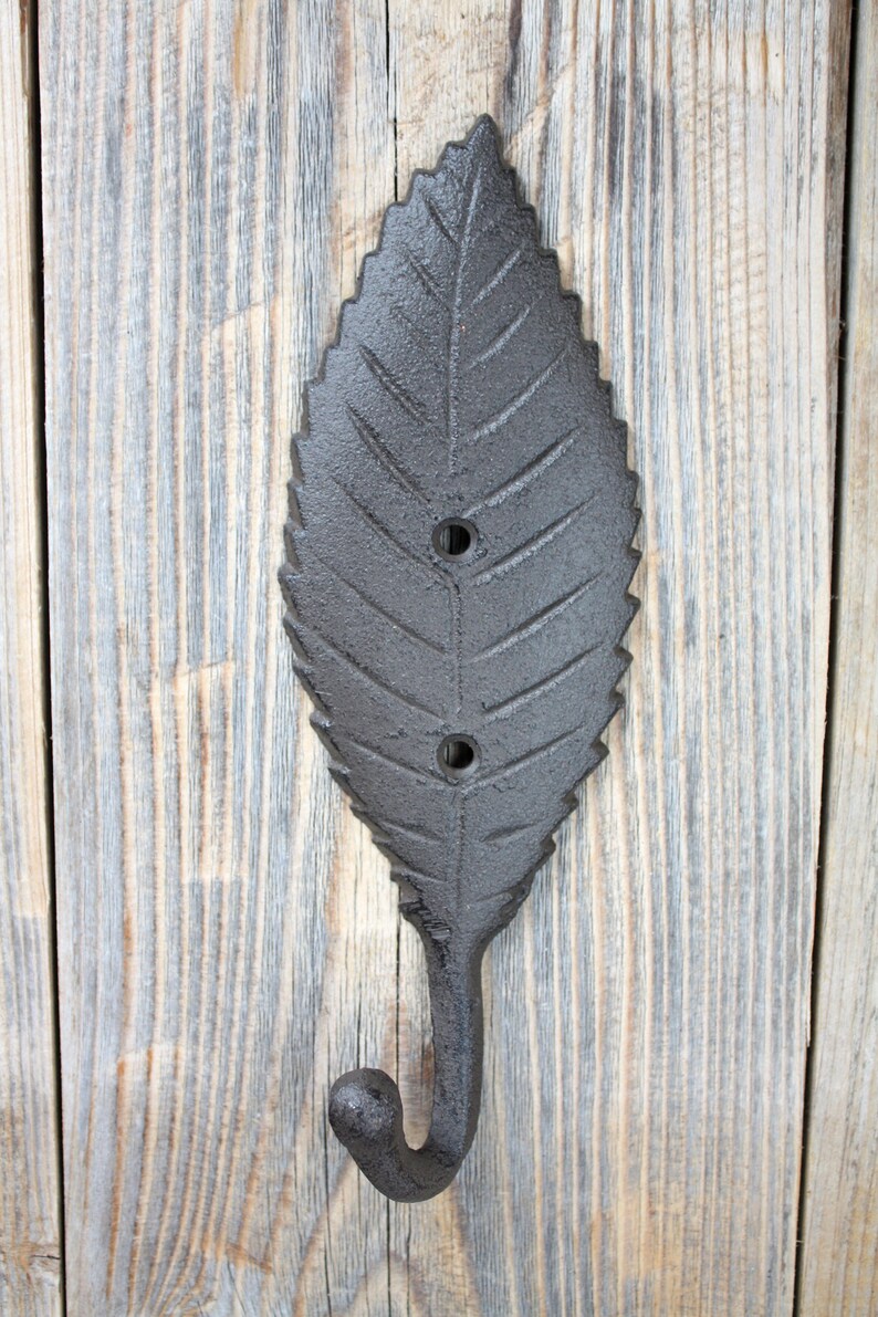 Long Cast Iron Leaf Hook Mud Room Coat Hook Etsy