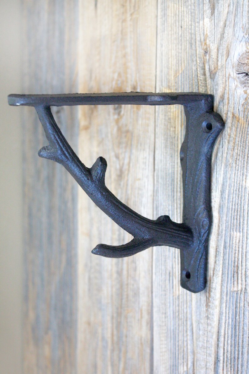 Tree Branch Shelf Bracket Cast Iron Shelf Supports Etsy