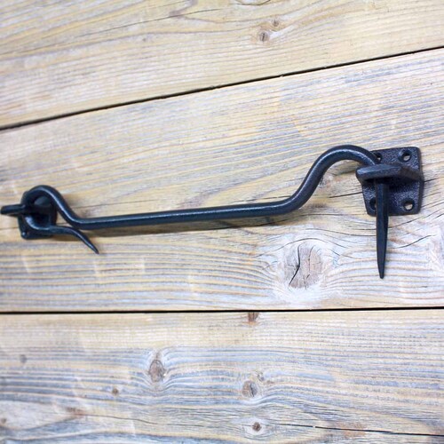 Black Iron Garden Gate or Shed Door Iron Hook and Eye Small Etsy